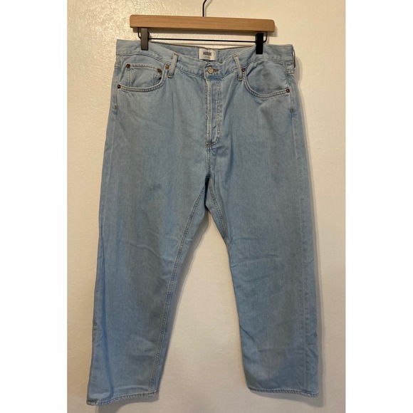 Agolde Parker Jean Ladies 32 Light Wash Relaxed Cropped Straight Leg Denim - Picture 2 of 11